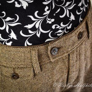 Houndstooth Preppy Pleated Women's Trousers